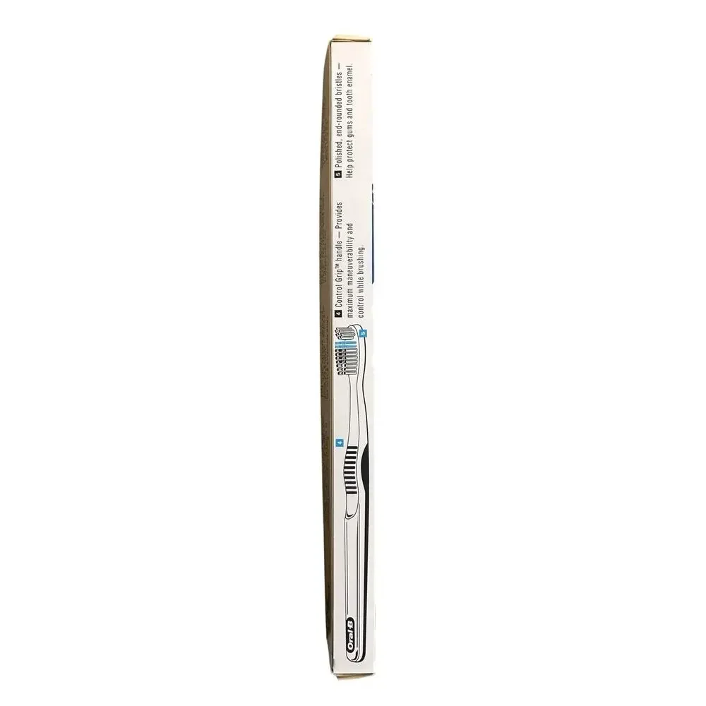 Lot of 5 Oral B Advantage Straight Toothbrush 35 Soft Control Grip 1994